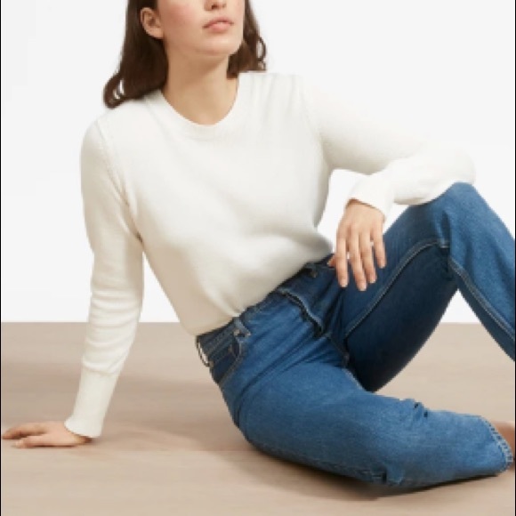 NWOT Everlane Ivory Lightweight Knit Sweater - Picture 2 of 13